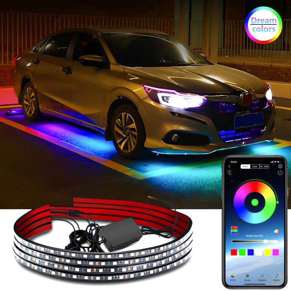 Dream Color 60X90cm Car Flowing Waterproof Led Strip Light Led Daytime Running Light For Decoration
