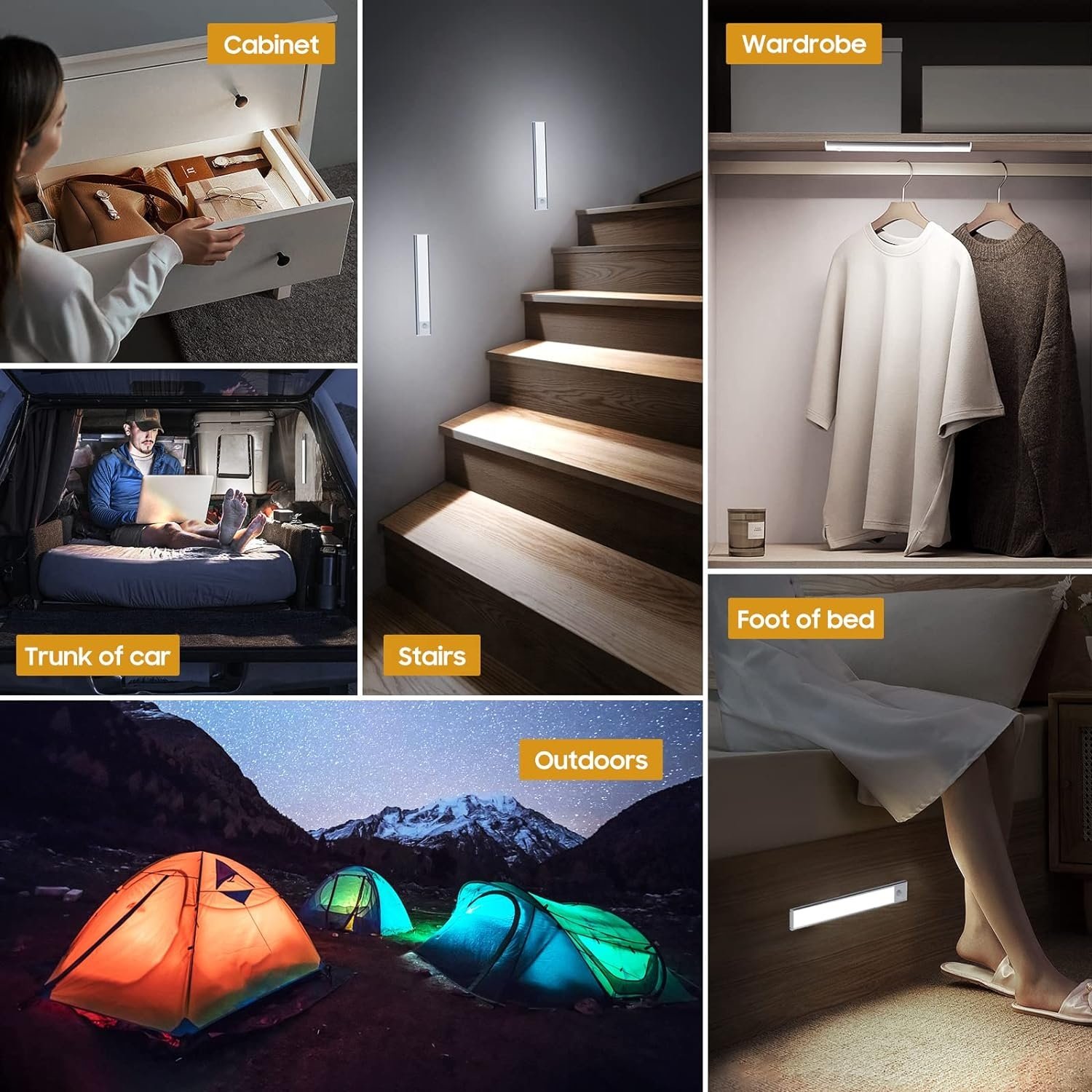 Cabinet Wireless Motion Sensor Ceiling Wall Lamps Home Decor Battery Tube Light Magnetic Night Auto Lighting
