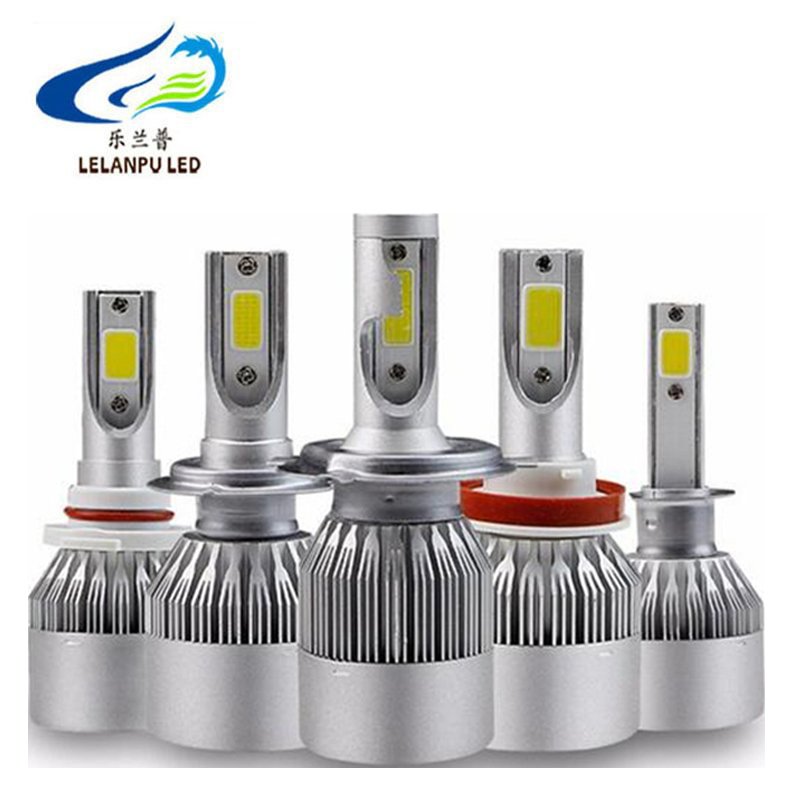 Lelanpu Hot Selling C6 Led Headlight COB White 12V 3800LM Headlamp H4 H13 880 H11 For Universal Cars Automotive Parts