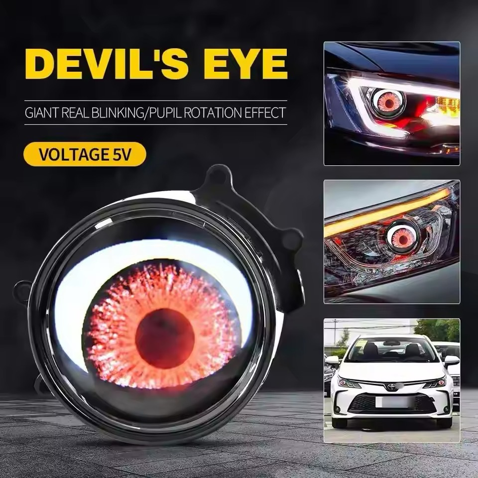 Hearxin 8 models Wifi Control Retrofit Kits Devil Eyes Light Lens 12V 3 Inch Fog Lights Modify Dynamic Demon Eyes Led Headlights