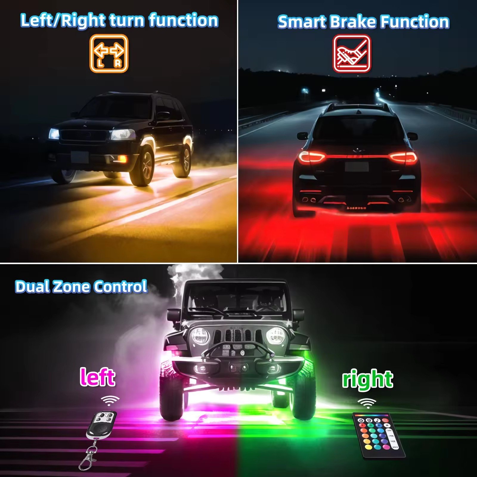 Truck Motorcycle Flash Strobe Lights RGB colorful atmosphere lights LED flash others car light accessories