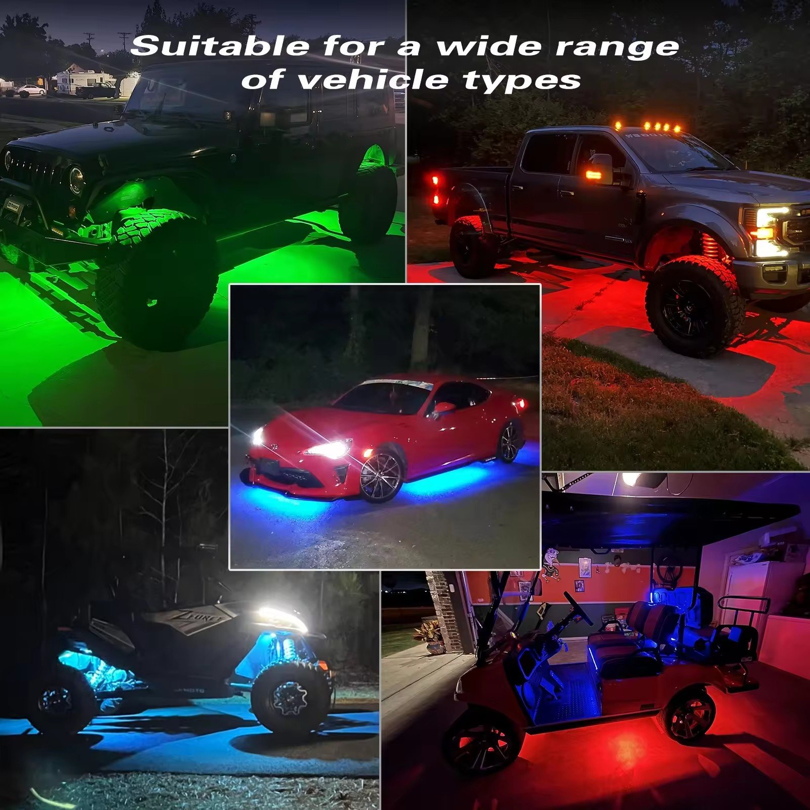 Truck Motorcycle Flash Strobe Lights RGB colorful atmosphere lights LED flash others car light accessories