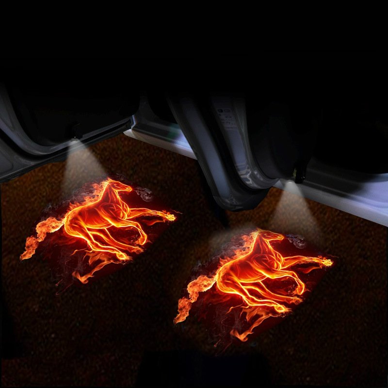 Car welcome projection light magnetic control wire free laser light LED door change decorative light auto parts