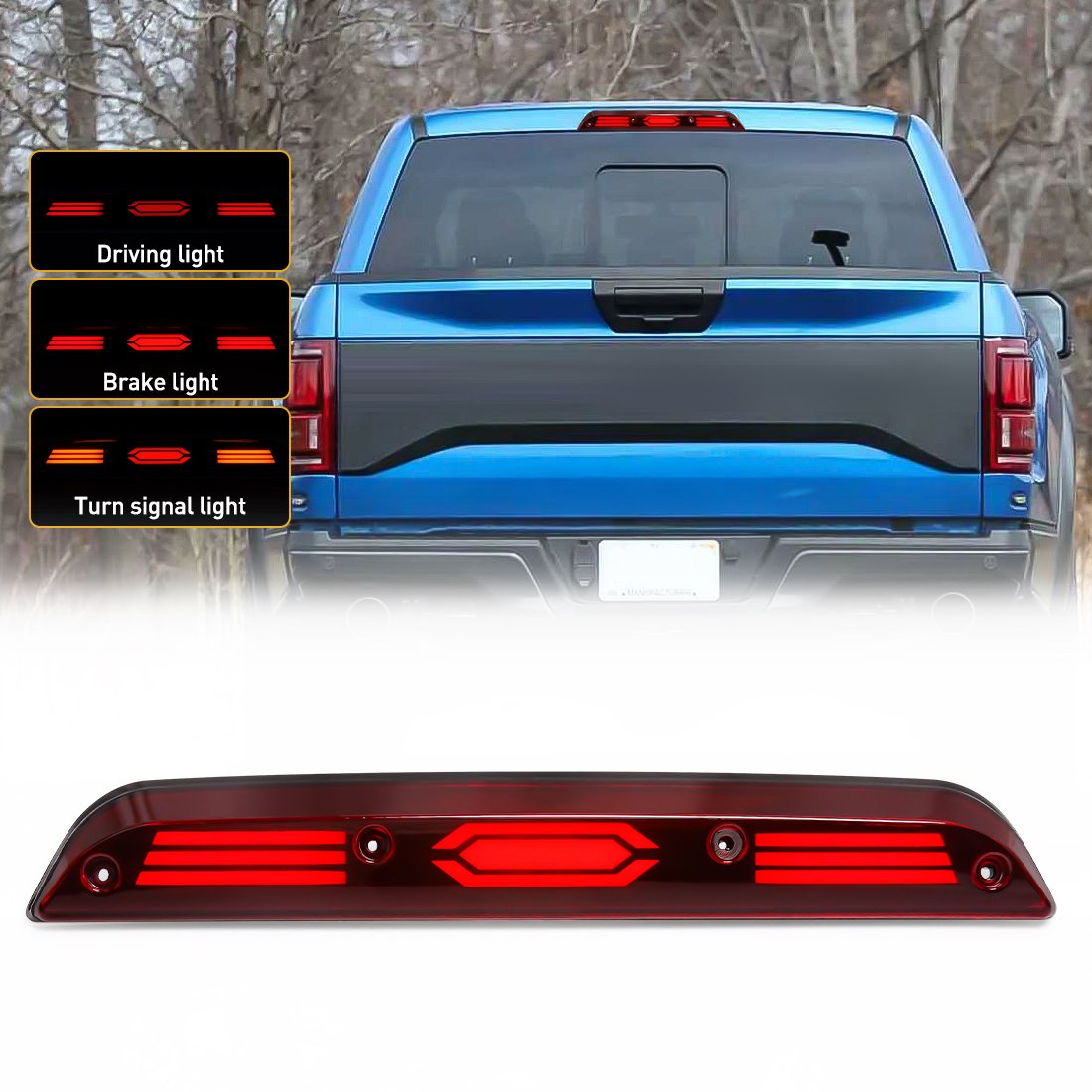 High Quality LED Car Signal Turn Signal Brake Lights for Ford F-150 F-250 F-350 2015-2022 DRL Rear Bumper Tail Light Assembly