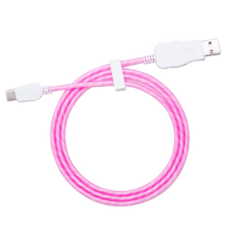 1m Seven Color Luminescent Data Cable Customized Injection Molding Streamer Charging Cable LED Streamer Data Cable