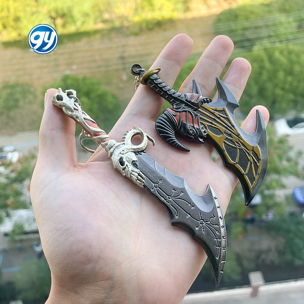 GY Game Accessory Kratos Blades Chaos Sword Car God Of War Keychain Other Key Chains anime katana