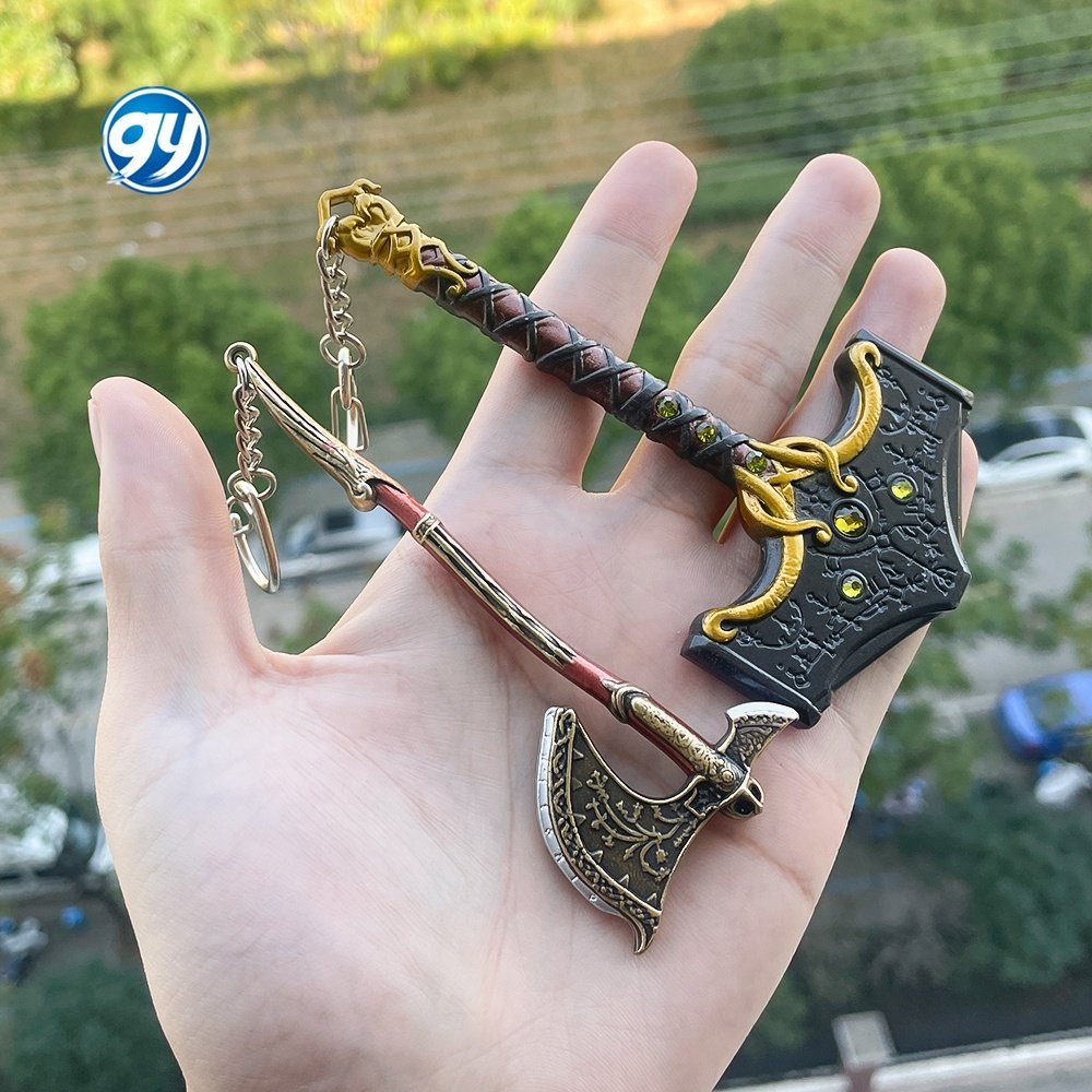 GY Game Accessory Kratos Blades Chaos Sword Car God Of War Keychain Other Key Chains anime katana