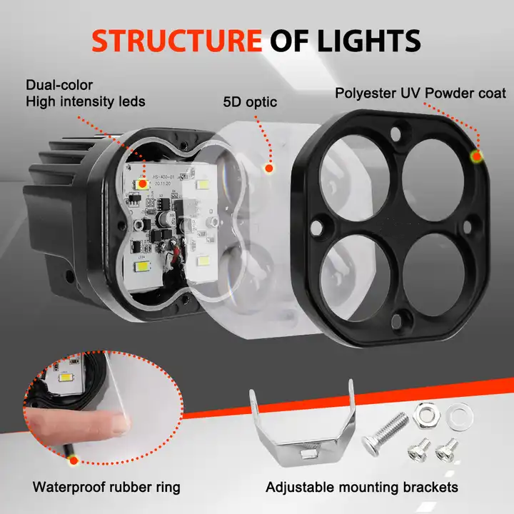 OEM 5D Projector Led Driving Spot Auxiliary Light Offroad 4x4, Cube Led Off Road Fog Lamp 12V 24V 3 Inch Led Pods Light