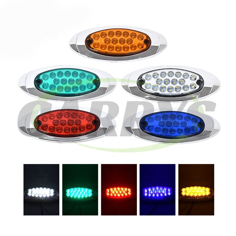 Oval Car Side Marker Light Freight liner Clearance Turn Signal Trailer Lamp