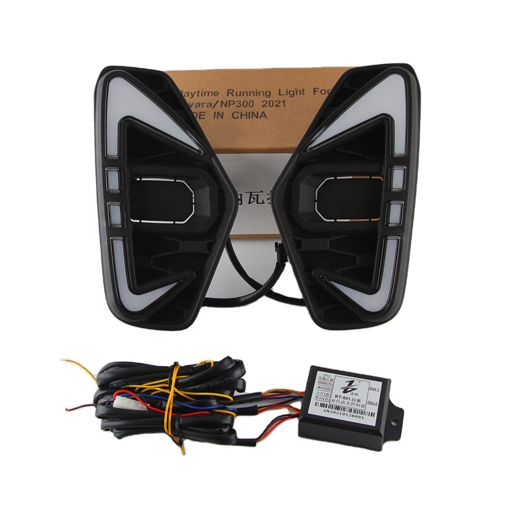 1Pair Car LED front bumper light For Nissan Navara NP300 Accessories 2020 2021 LED Daytime Running Lamp DRL auto indicator