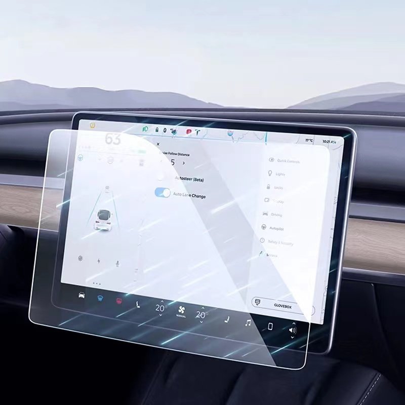 For Tesla temperedfilm updated version Model 3/Y central control screen tempered film protective cover modification accessories