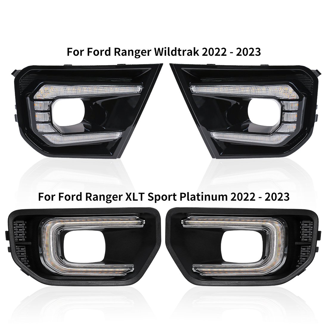 Car Lighting Systems LED DRL for Ford Ranger T9 XL XLT SPORT Platinum Car Fog Lamp for Ford Ranger Wildtrak 2022 2023