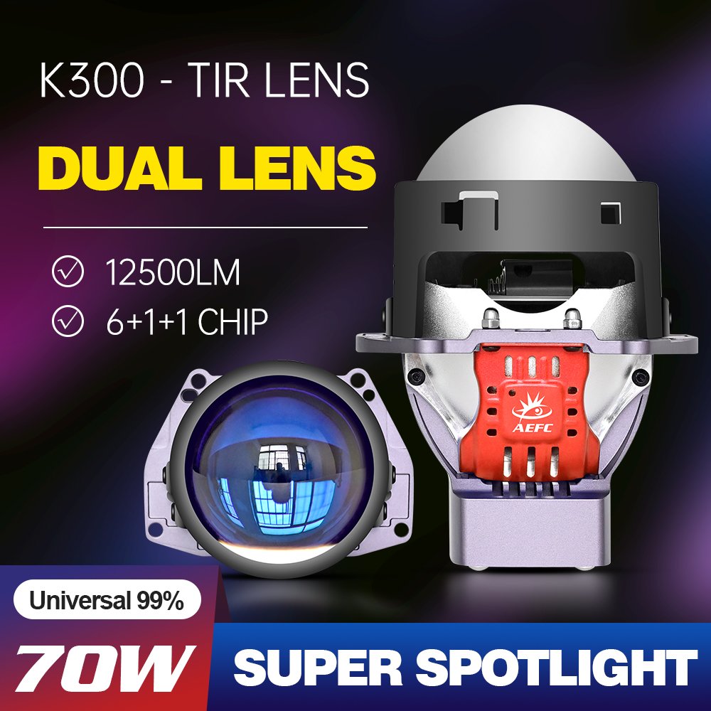 Led headlights 3.0inch bi led projectors lens 12500Lm H4 led bulbs for car 70W high low beam headlamps car accessories 2024 K300