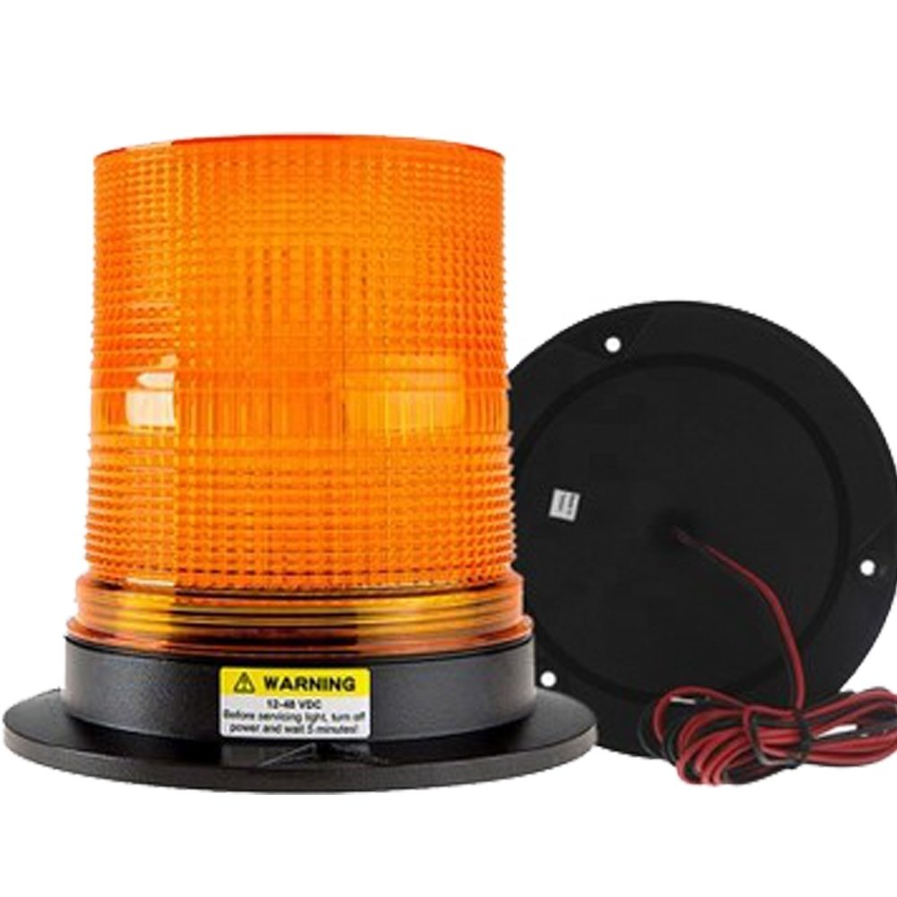 Amber LED Beacon Lamp Flashing Strobe Emergency Signal Light Truck Mining Machinery Vehicle Beacons Operated with 24V