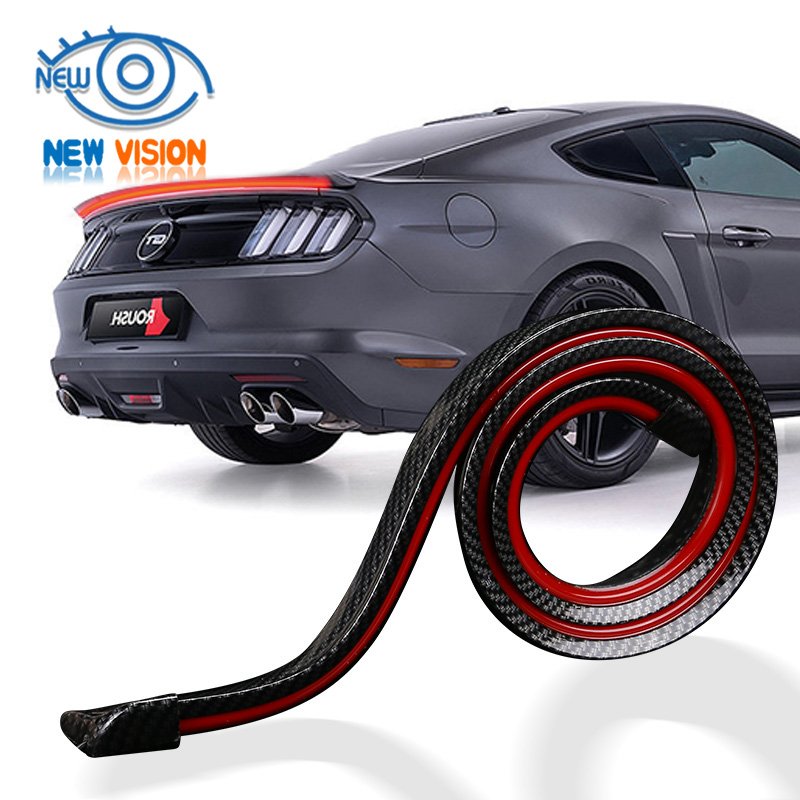 Hot sale Car Rear Black Carbon Fiber Spoiler Auto Trunk Tail Spoiler Strip 12V LED Lamp Single Light for all cars