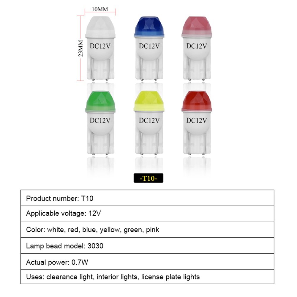 Hot Selling Factory 12V T10 Ceramic Car Led Bulbs Side Marker Lights Car Interior LED Light