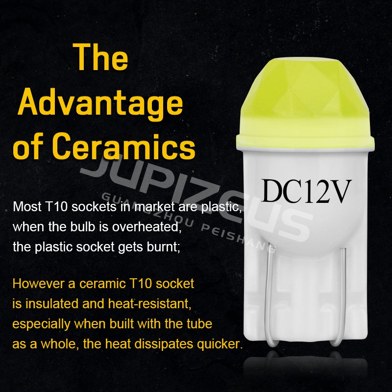 Hot Selling Factory 12V T10 Ceramic Car Led Bulbs Side Marker Lights Car Interior LED Light