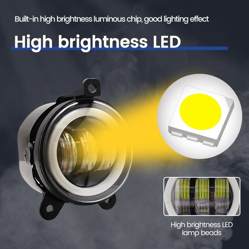 3.5 Inch Round Led Fog Lamp Spotlight Driving Light with White Amber 30W Car Daytime Running Light Others Car Light Accessories