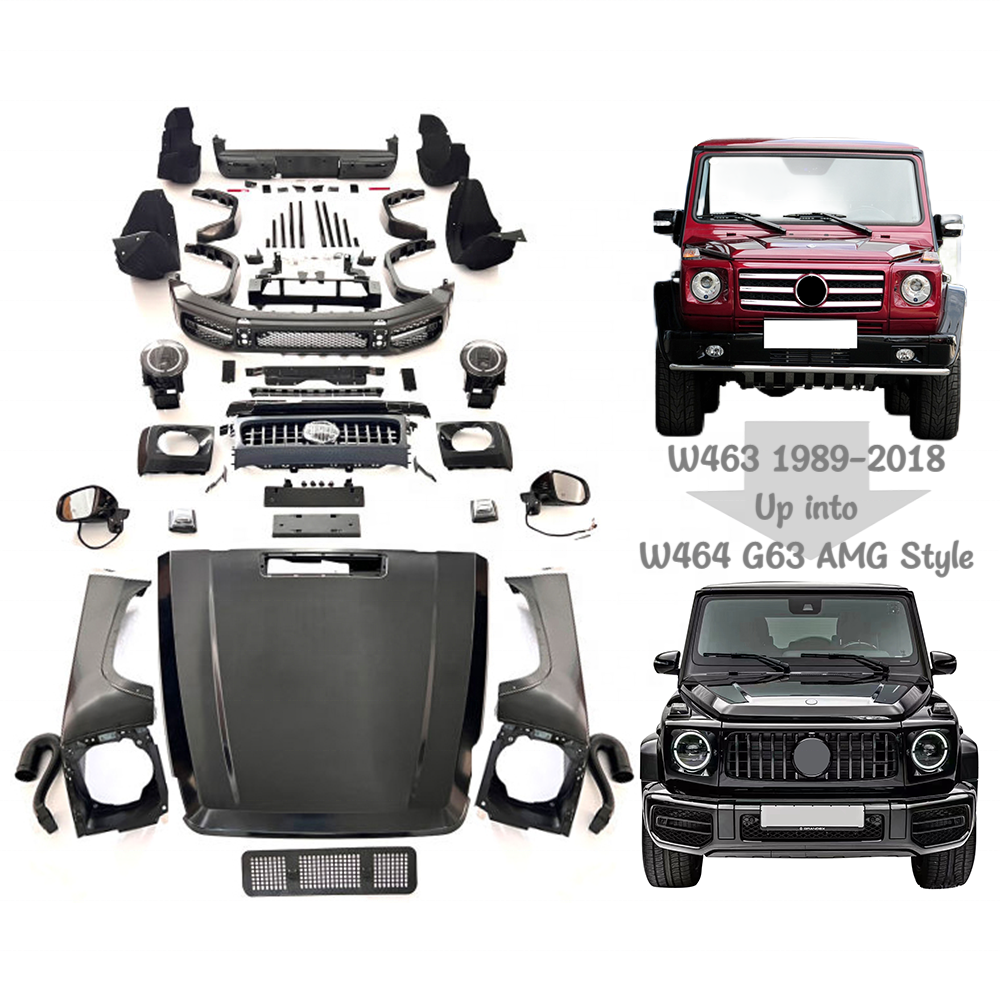 G Class W463 89-18y Upgrade Old to New W464 G63 Style Body Kit W463a AMG Bodykit Full Set Car Bumpers Grille with Lights