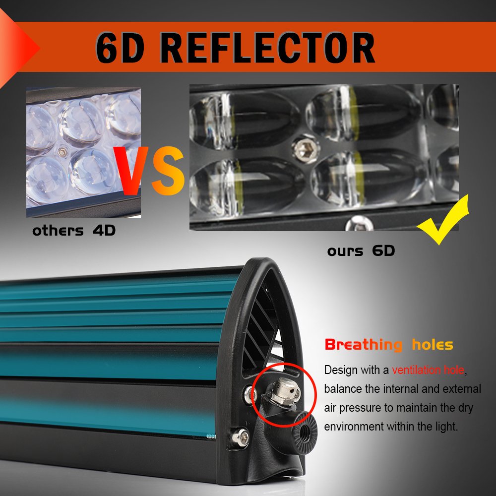 6D 8inch 14 inch 52 inch LED Light Bar Spot Flood Combo Dual Row Work Light Driving Bar for 4x4 Offroad Car Tractor Truck
