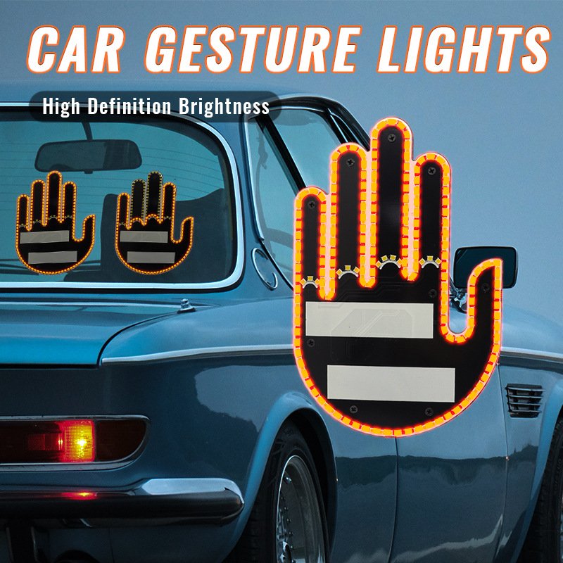 Remote Control LED Middle Finger Warning Brake Light Three Models Auto SUV Interior Rear Windshield Others Car Light Accessories
