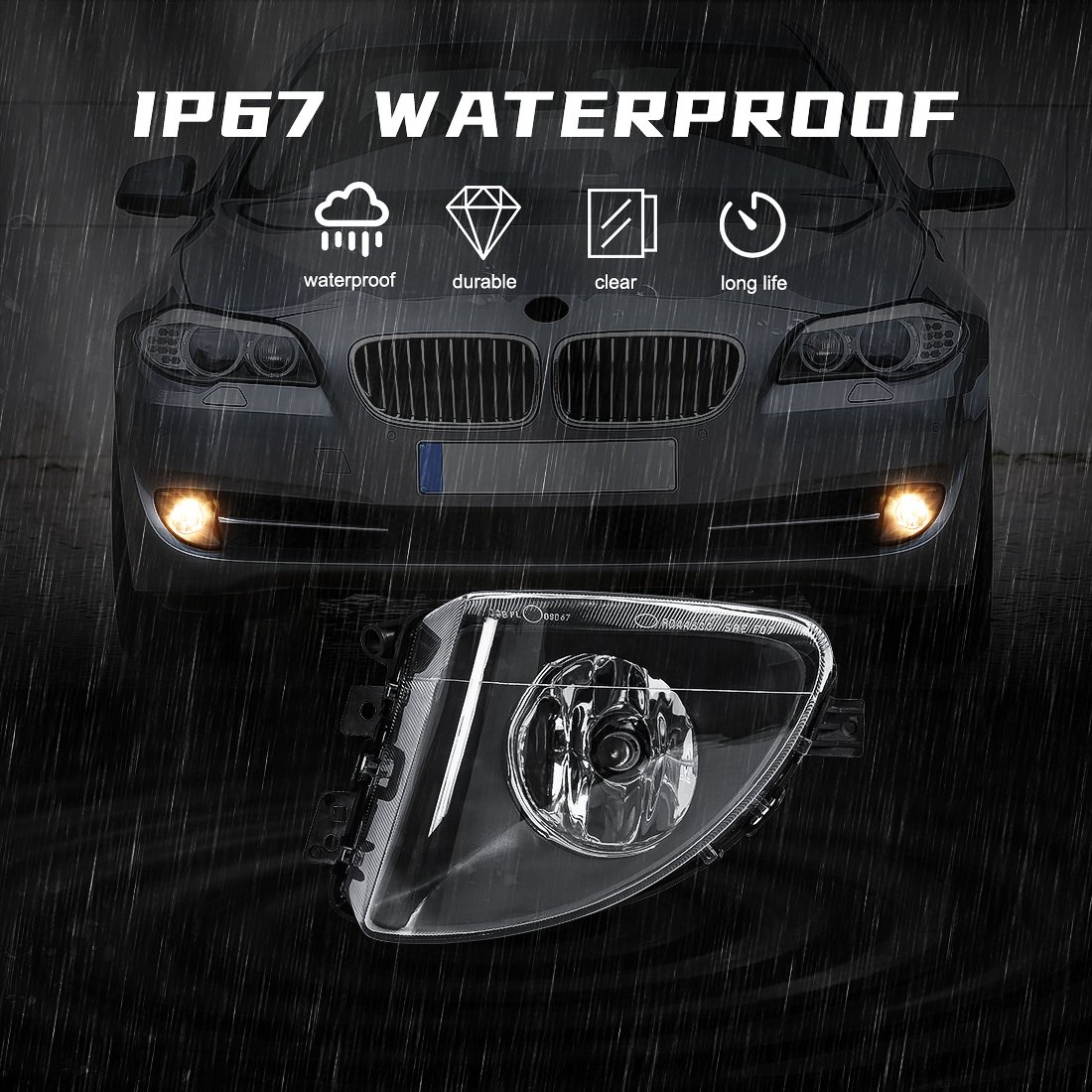 Car front bumper Waterproof fog lights for bmw 5 series f10 f18 520d 520i 523li 525li 530li 2010-2014 car led lights