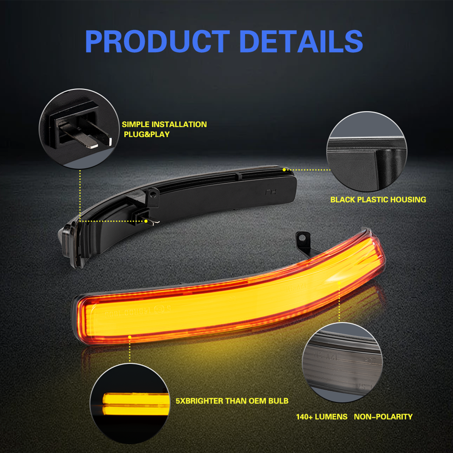 Factory Direct 12V Error free LED Mirror Turn Signal Lamp Light for Ford Explorer Car Accessories