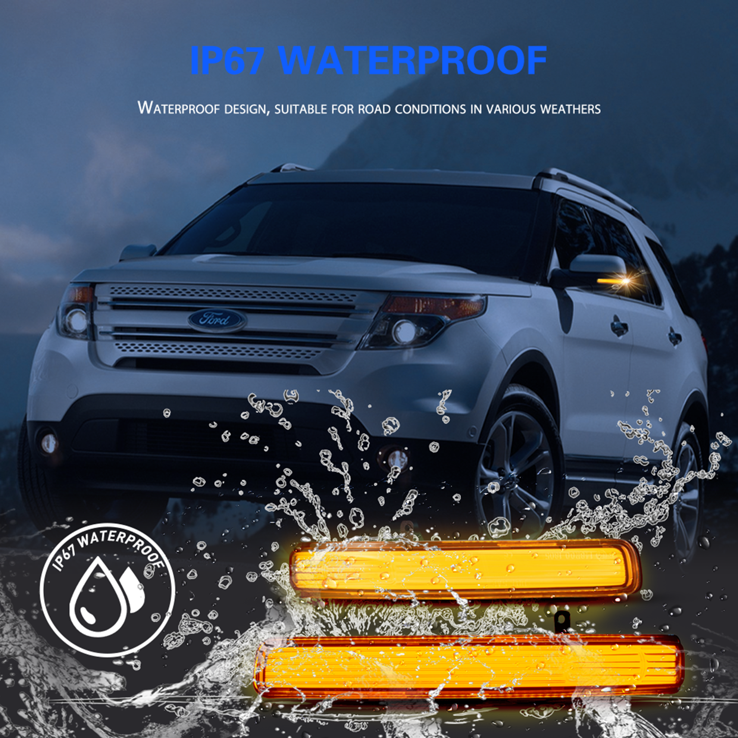 Factory Direct 12V Error free LED Mirror Turn Signal Lamp Light for Ford Explorer Car Accessories