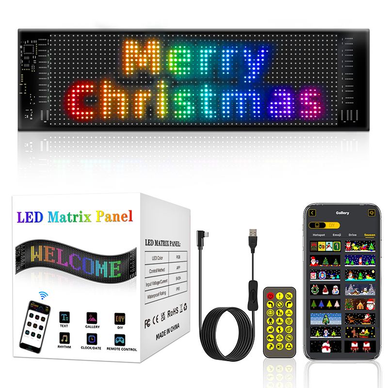 Merry Christmas App Control Back Window Car Led Display Sign Flexible Bluetooth Led Car Display LED Matrix Panel Car Led Sticker