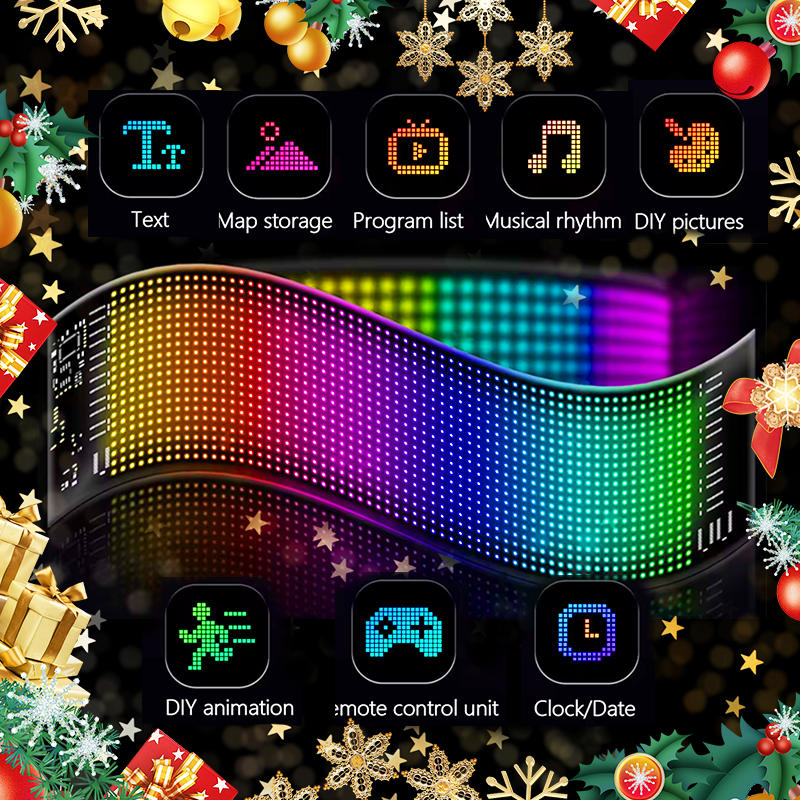 Merry Christmas App Control Back Window Car Led Display Sign Flexible Bluetooth Led Car Display LED Matrix Panel Car Led Sticker
