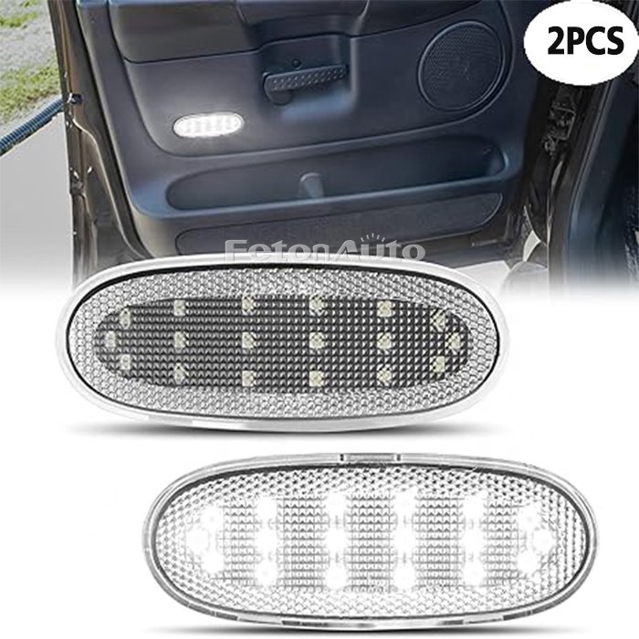 led door panel interior front reflector lights for Dodge Ram 1500 2500 3500 4500 5500 Durango chrysler aspen puddle door lamps