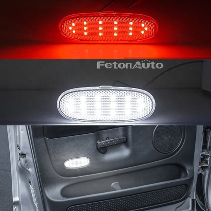 led door panel interior front reflector lights for Dodge Ram 1500 2500 3500 4500 5500 Durango chrysler aspen puddle door lamps
