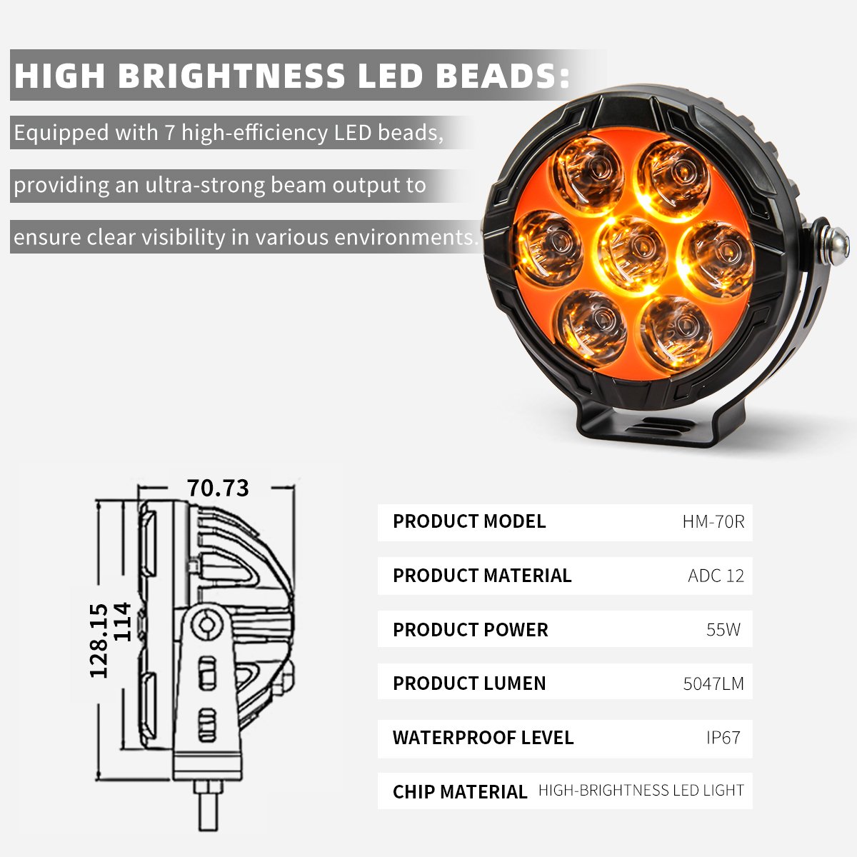 Unique 55W Energy Saving Car Light Accessories 4,5 inch Auxiliary LED Fog Driving Car Light For Truck Off-road