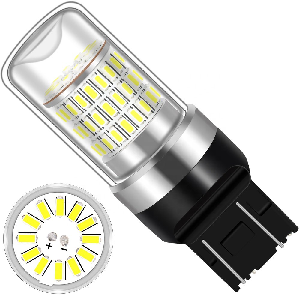 Sunshiny Others Car Light Accessories Brightest Stop 7443 T20 White Led Brake Light Red Turn Signal Lamp Tail Bulbs