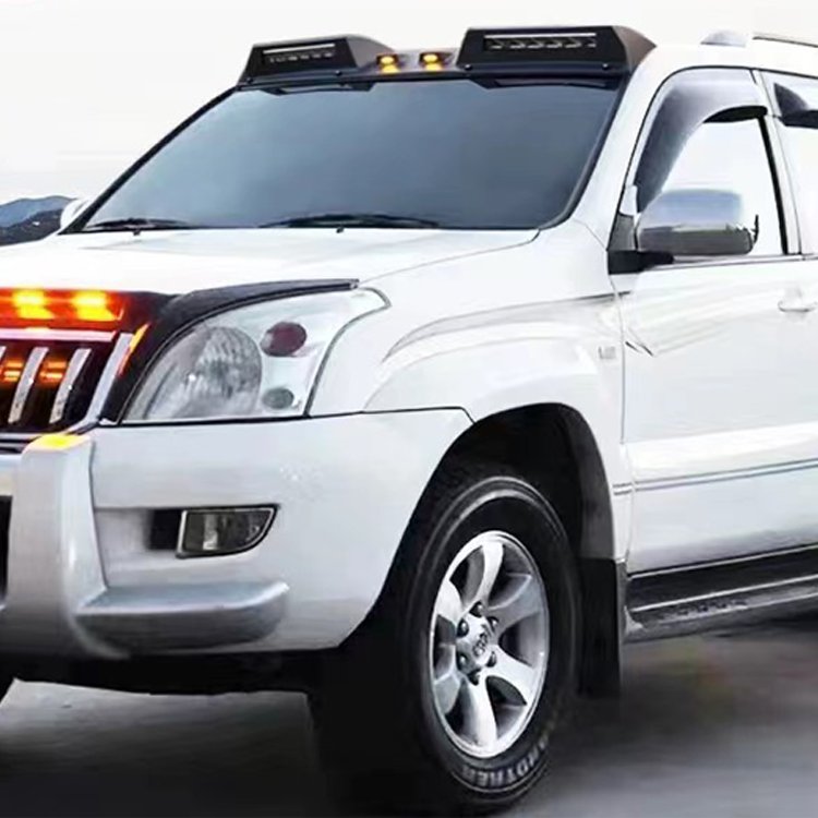 car accessories prado 120 top light with LED FJ120 roof spoiler for land cruiser prado FJ120 accessories 2003-20