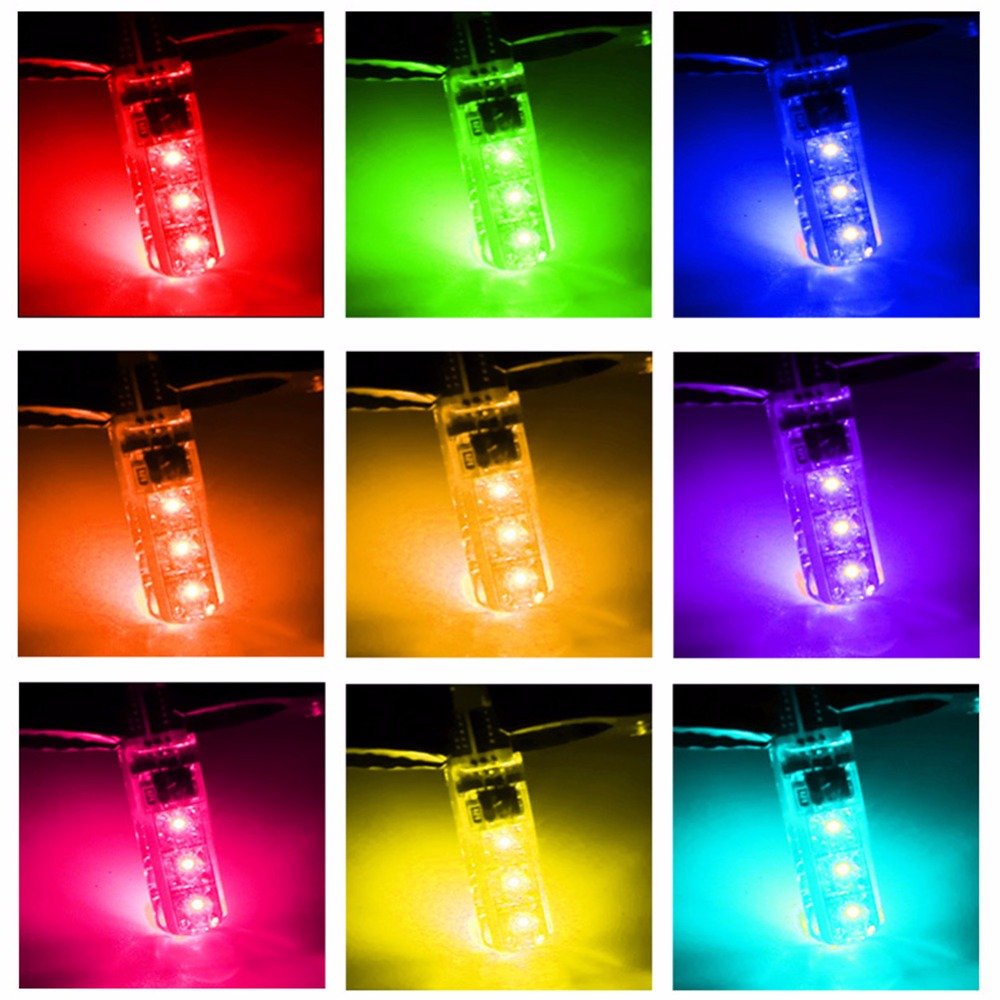 Car Signal Lights T10 w5w Led Bulb 12V Auto Interior Light Led Lamps Bulbs For Car Clearance RGB With Remote Control
