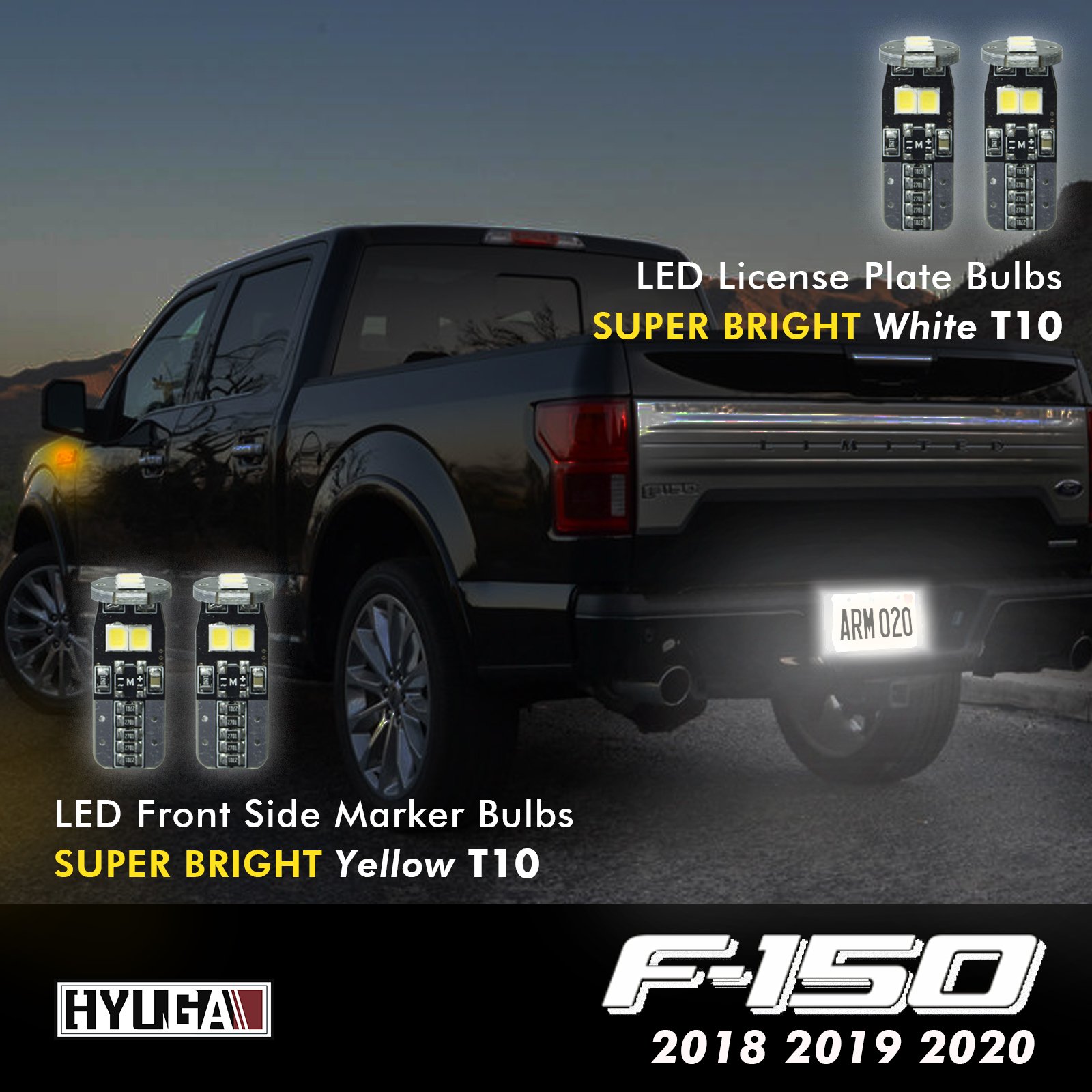 Compatible with 2018 2019 2020 Ford F-150 LED Lighting Kit Replacement Headlight High Brightness Bulbs Whole Car Combination