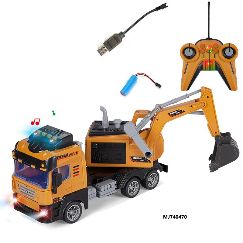1:10 Wholesale Parts Metal Wheel Full Sale Sparepart Light Music Hydraulic Trucks Rc Toy Big Excavator