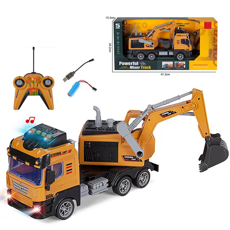 1:10 Wholesale Parts Metal Wheel Full Sale Sparepart Light Music Hydraulic Trucks Rc Toy Big Excavator