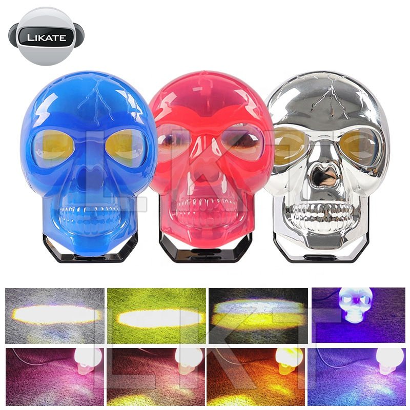 Wholesale Bright Auxiliary Spot Spotlight High Low Beam Dual Color Fog Light Projector Lens Mini Motorcycle Driving Lights
