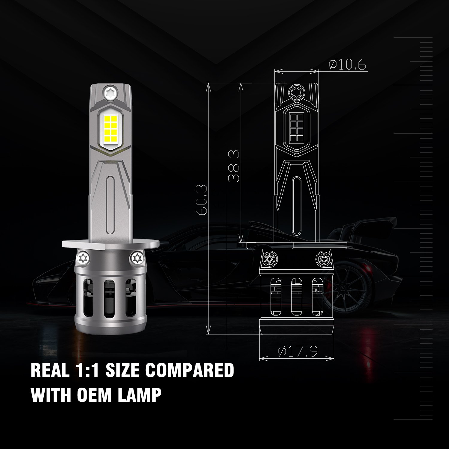 LANSEKO E4S H1 H4 H8 H11 LED Car Headlight Bulb With High-speed Turbo Fan Design For Automatic LED Headlight Bulbs