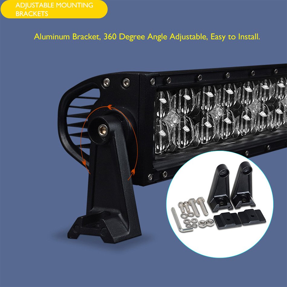 22 32 42 inch 5D Curved LED Light Bar Dual Row Black Lens White Super Chips Combo Beam For Offroad Tractor Truck UAZ 4x4 4W