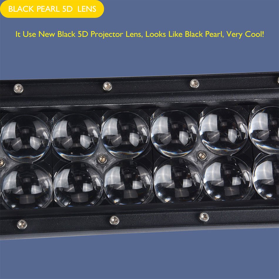22 32 42 inch 5D Curved LED Light Bar Dual Row Black Lens White Super Chips Combo Beam For Offroad Tractor Truck UAZ 4x4 4W