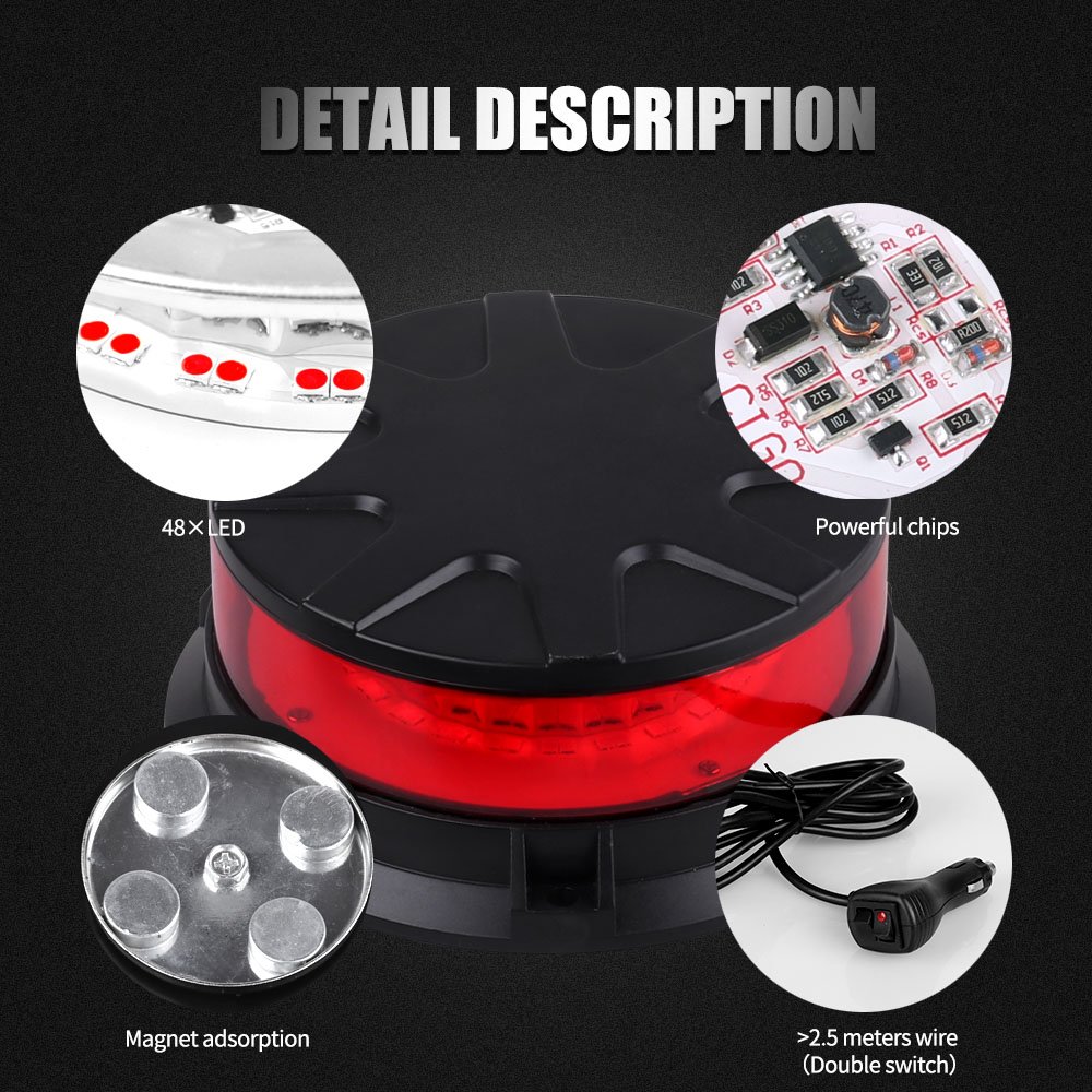 LED-020-COB auto Emergency Flashing Beacon Light with Magnetic for Trucks high power flashing lightbar