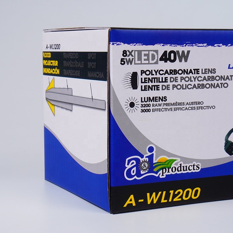 Eco friendly Corrugated Paper Packaging Box Customized Led Car Light Bulb White Cardboard Box Packaging
