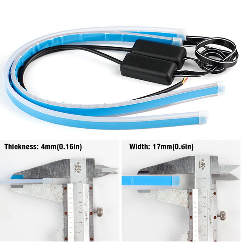 Flowing Headlight Side Glow White Amber Led Flexible Strip Light Car Led 12V Switchback Headlight Daytime LED Strip DRL Light