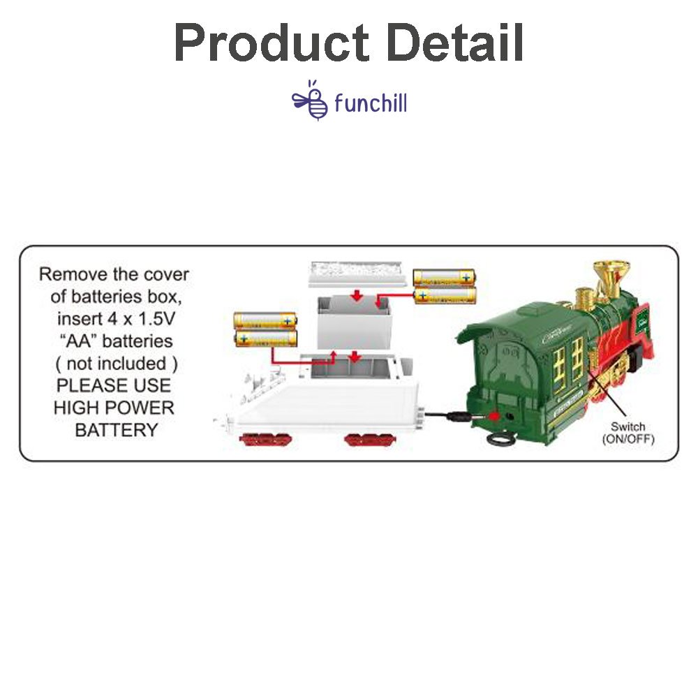 78CM Assemble Track Musical Lights Merry Christmas Car Carton Scene Electric Smoke Christmas Train Set for Kids Gift Set