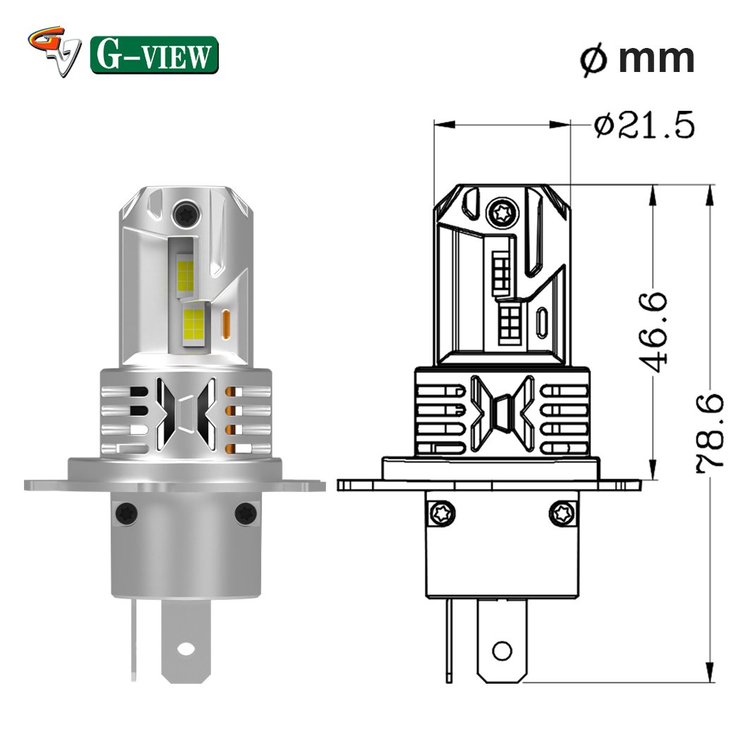 Gview Hot Selling Car Bulb GLD 7035 CSP Chip Lifespan LED Head Lamp H4 Good Stability Auto Lighting Headlight H7 LED Bulbs