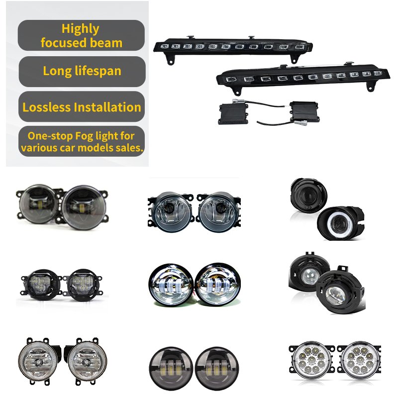 LED car accessories fog light assembly fog lamp DRL for Audi Q7 2006 2007 2008 2009 daytime running lights auto lighting