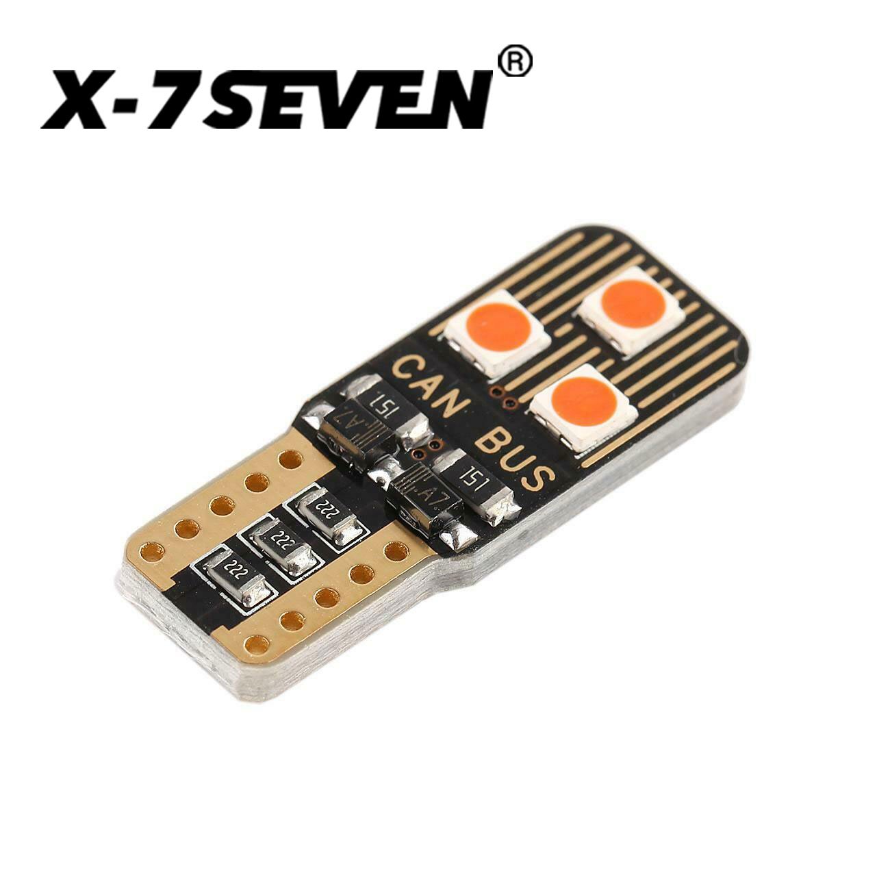 X-7SEVEN T10 Red Circuit Board Car LED Dome Light Interior 194 168 W5W LED License Plate Interior Wedge Light Bulbs